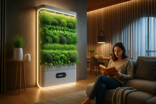 Sistema automático silencioso para horta vertical em ambientes residenciais