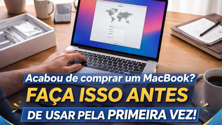 Configurar MacBook pela primeira vez na tela inicial do macOS