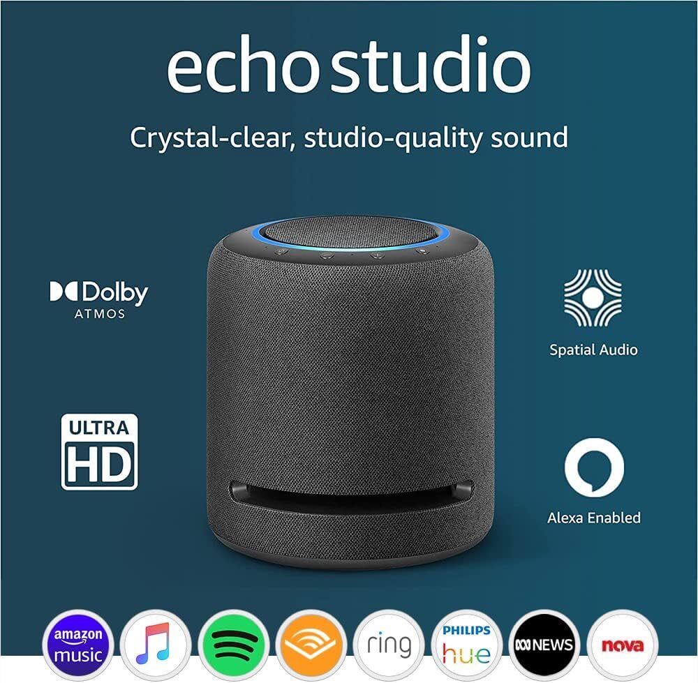 Echo Studio com áudio imersivo Dolby Atmos