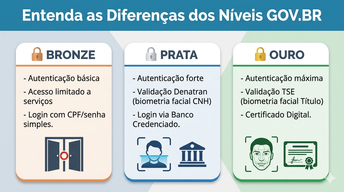 Senha GOV.BR - Níveis Bronze, Prata e Ouro