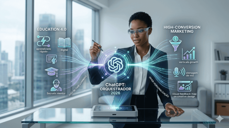 Descubra como usar a IA ChatGPT 2026 para acelerar seu aprendizado e criar campanhas de marketing que convertem sozinhas.